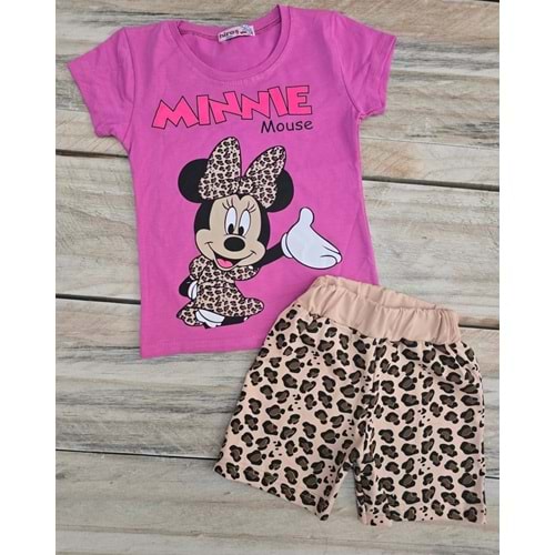 (3-7) Yaş HİROŞ MINNIE BASKILI ŞORTLU TAKIM