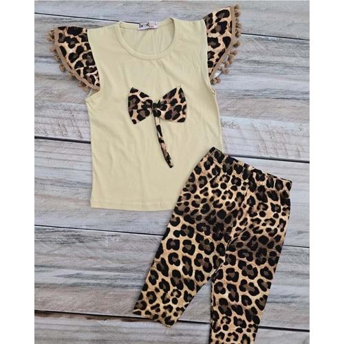 (3-10) Yaş DEFNECAN LEOPAR DESENLİ TAYTLI TAKIM