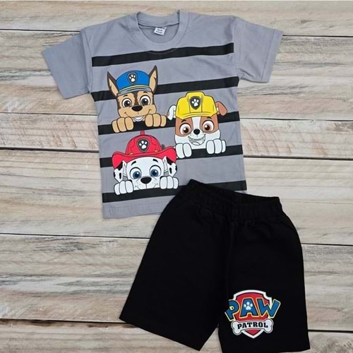 (4-10) Yaş OZMO KIDS ÇİZGİLİ PAW PETROL ŞORTLU TAKIM