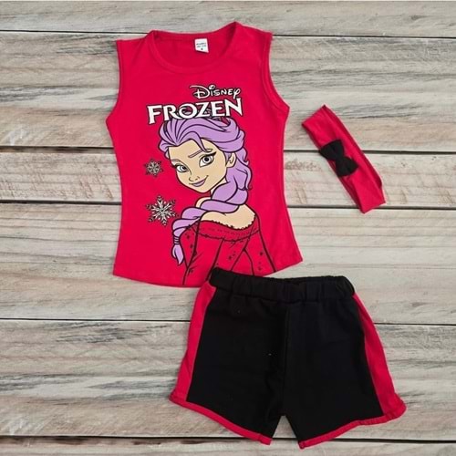 (4-12) Yaş ASKILI FROZEN BASKILI ŞORTLU TAKIM