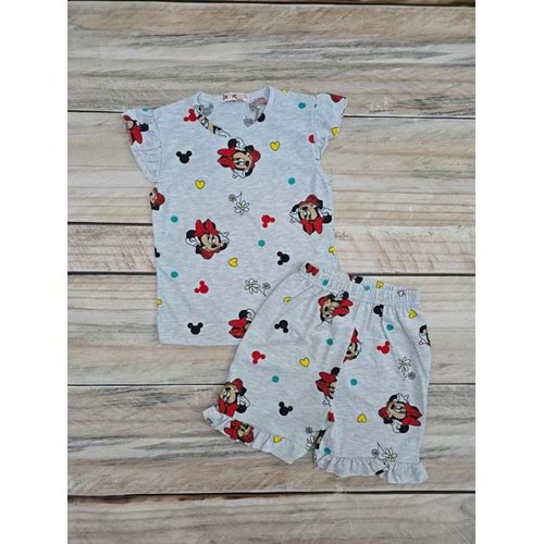 (5-10) Yaş DEFNECAN KALPLİ MINNIE BASKILI ŞORTLU TAKIM