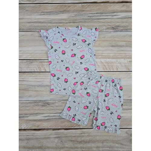 (5-10) Yaş DEFNECAN HAVUÇ BASKILI ŞORTLU TAKIM