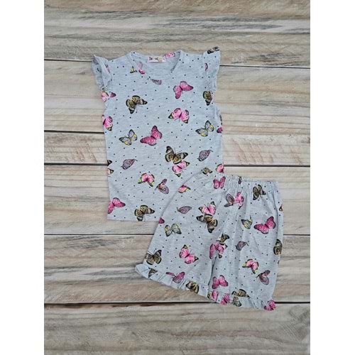 (5-10) Yaş DEFNECAN KELEBEK BASKILI ŞORTLU TAKIM