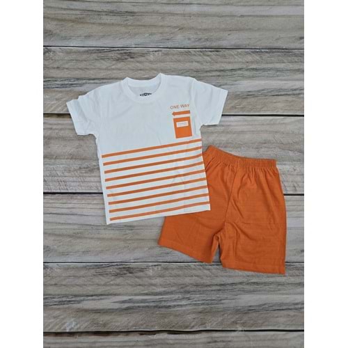 (2-5) Yaş KESKİNCAN ONE WAY BASKILI ŞORTLU TAKIM