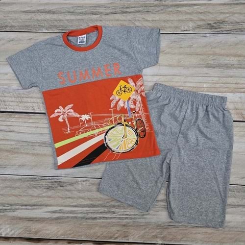 (4-9) Yaş MEMOCAN SUMMER BASKILI ŞORTLU TAKIM