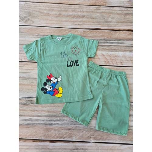 (1-2-3) Yaş MEMOCAN LOVE MINNIE BASKILI ŞORTLU TAKIM
