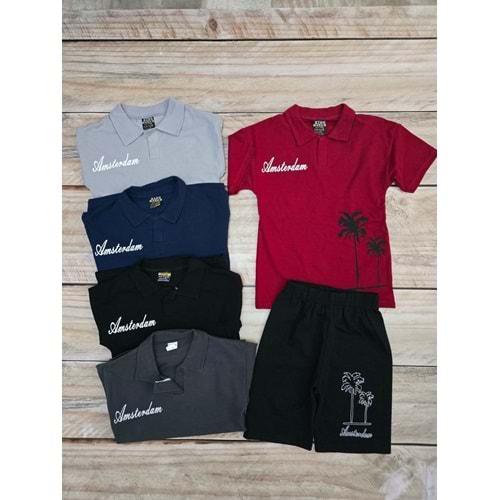 (4-13) Yaş MEMOCAN LAKOS TİŞÖRT KAPRİ TAKIM