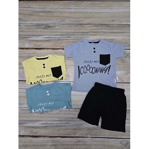 (1-4) Yaş NİRVANA KIDS GÖĞÜS CEPLİ ŞORTLU TAKIM