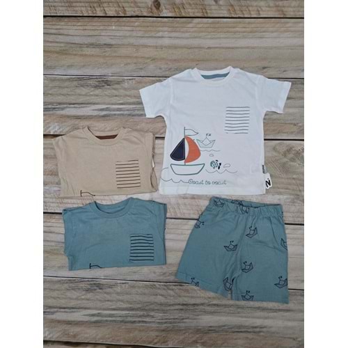 (1-4) Yaş NİRVANA KIDS YELKEN DESENLİ ŞORTLU TAKIM