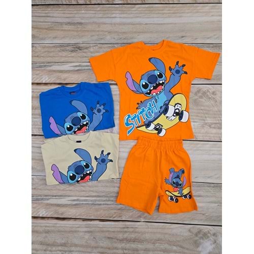 (3-10) Yaş MDY STITCH BASKILI ŞORTLU TAKIM
