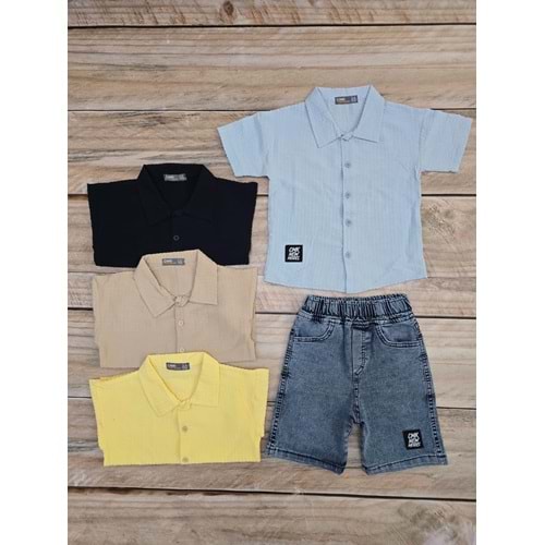 (3-10) Yaş CMK GÖMLEKLİ KOT ŞORTLU TAKIM