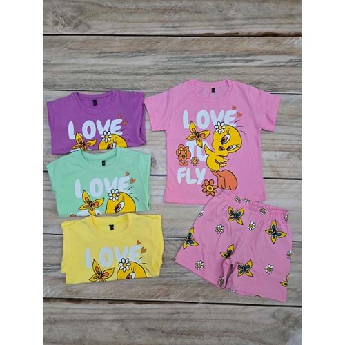 (3-10) Yaş TOMICO TWEETY DESENLİ ŞORTLU TAKIM