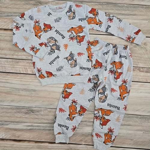 (9-11) Yaş DEFNECAN BAMBİ DESENLİ MEVSİMLİK TAKIM
