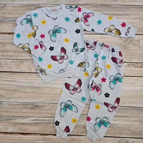 (9-11) Yaş DEFNECAN KELEBEK DESENLİ MEVSİMLİK TAKIM