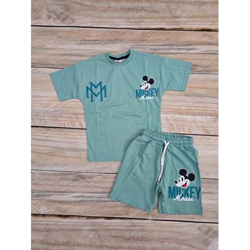 (3-10) Yaş JELIBOOM MICKEY MOUSE DESENLİ ŞORTLU TAKIM