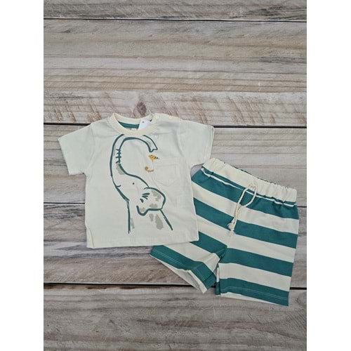 (9-24) Ay WOW FİL BASKILI ŞORTLU TAKIM