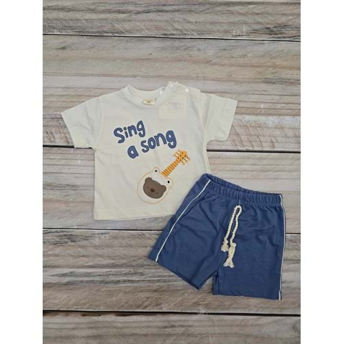 (6-18) Ay AİR BABY SİNG A SONG BASKILI ŞORTLU TAKIM