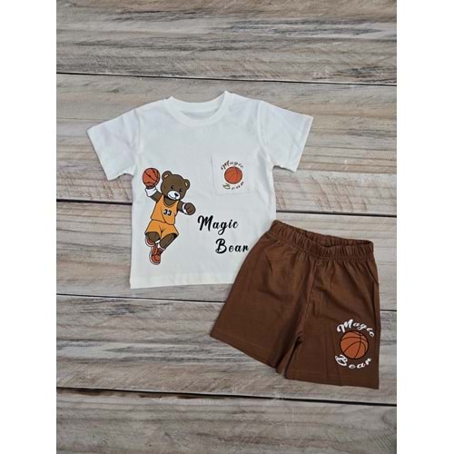 (1-4) Yaş BAMBU KIDS AYICIKLI ŞORTLU TAKIM