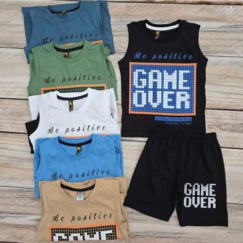 (3-7) Yaş ÇNR GAME OVER ASKILI ŞORTLU TAKIM