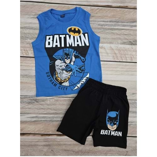 (3-8) Yaş BONCUK BATMAN DESENLİ ASKILI ŞORTLU TAKIM
