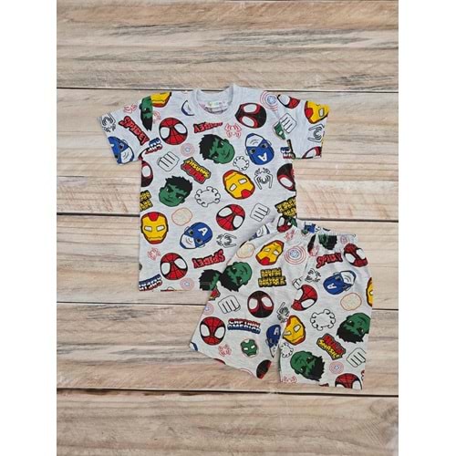 (3-10) Yaş DEFNECAN SPIDEY DESENLİ ŞORTLU TAKIM