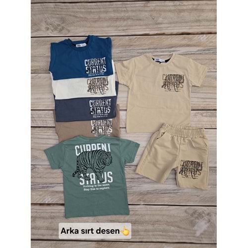 (4-12) Yaş MİLLA LIFE KAPLAN DESENLİ ŞORTLU TAKIM