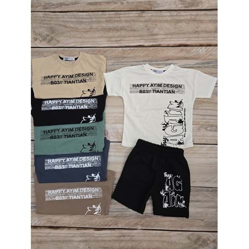 (4-12) Yaş MİLLA LIFE AGAİN DESENLİ ŞORTLU TAKIM