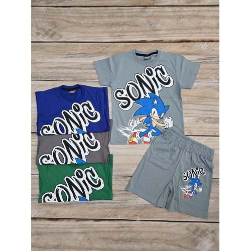 (3-10) Yaş WOLF SONIC DESENLİ ŞORTLU TAKIM