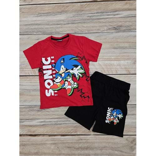 (3-10) Yaş WOLF SONIC THE HEDGEHOG DESENLİ ŞORTLU TAKIM