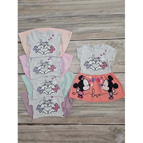 (1) Yaş BABY BUBE MICKEY DESENLİ ELBİSE