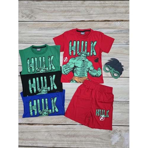 (3-10) Yaş WOLF HULK DESENLİ MASKELİ ŞORTLU TAKIM