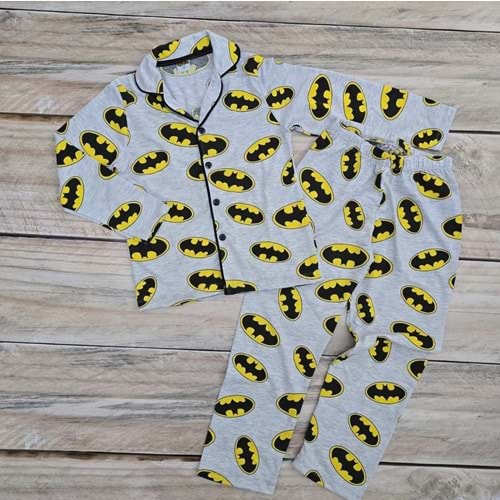 (4-5) Yaş PİJAKİDS BATMAN DESENLİ MEVSİMLİK PİJAMA TAKIMI
