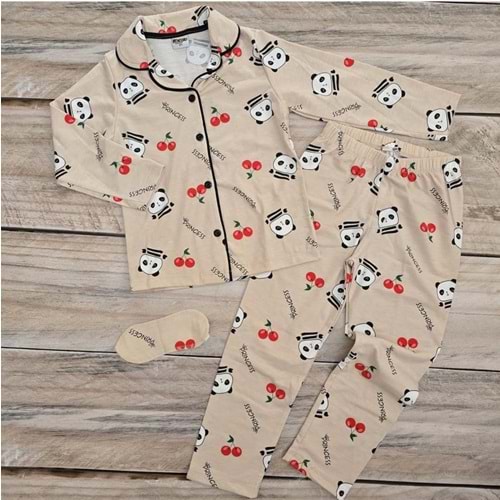 (4-5) Yaş PİJAKİDS PANDA DESENLİ MEVSİMLİK PİJAMA TAKIMI
