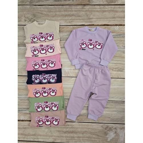 (3-7) Yaş DIGIDIK STRAWBERRY BEAR DESENLİ MEVSİMLİK TAKIM