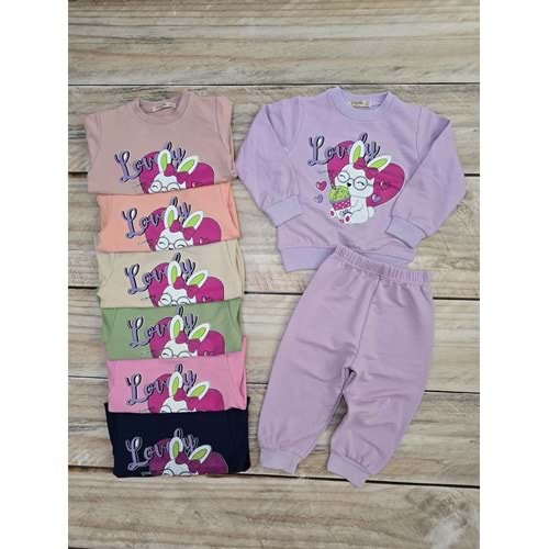 (3-7) Yaş DIGIDIK LOVELY TAVŞAN DESENLİ MEVSİMLİK TAKIM