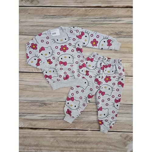 (3-12) Yaş DEFNECAN HELLO KITTY DESENLİ MEVSİMLİK TAKIM