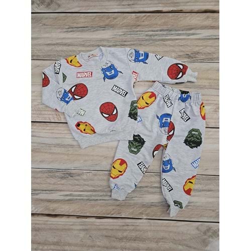 (3-12) Yaş DEFNECAN MARVEL DESENLİ MEVSİMLİK TAKIM