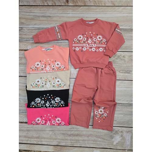 (4-12) Yaş MİLLA LIFE VOLCOM ÇİÇEK DESENLİ MEVSİMLİK TAKIM