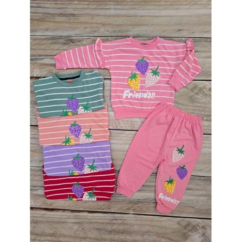 (1-4) Yaş ZUZU POLO FRIENDS ÇİLEK DESENLİ MEVSİMLİK TAKIM