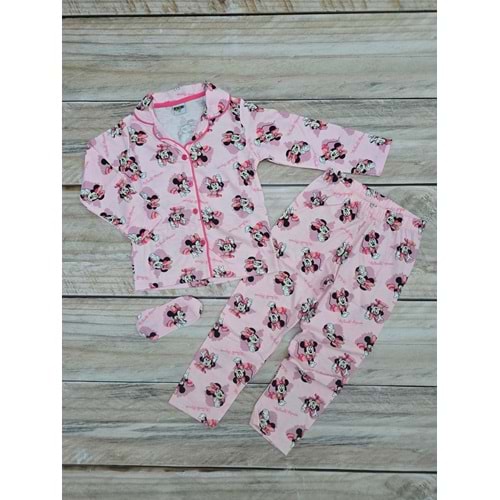 (4-12) Yaş PİJAKIDS PİNK MINNIE MOUSE DESENLİ MEVSİMLİK PİJAMA TAKIMI