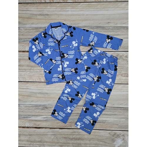(4-12) Yaş PİJAKIDS MICKEY MOUSE DESENLİ MEVSİMLİK PİJAMA TAKIMI