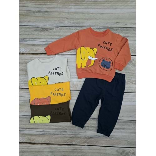 (1-4) Yaş TOMICO CUTE FRIENDS DESENLİ MEVSİMLİK TAKIM